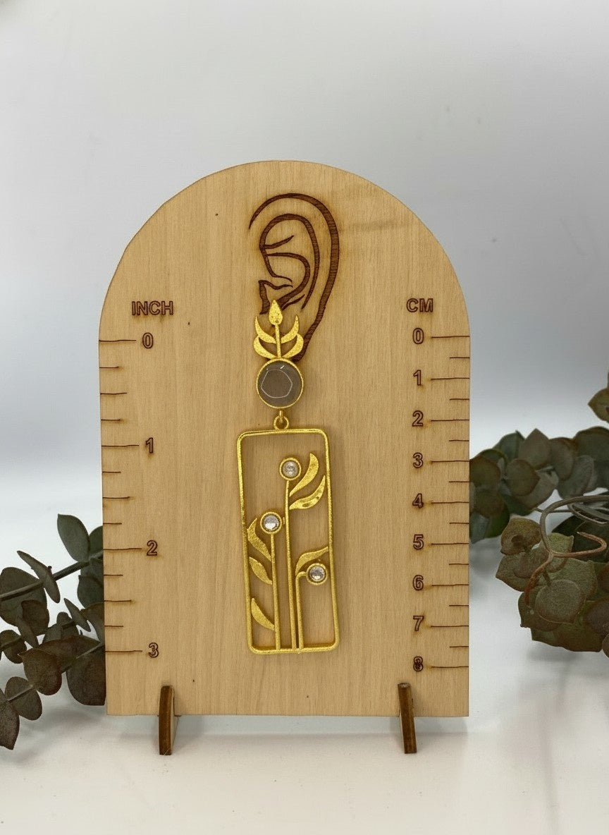 Premium Trendy Gold Plated Leaf Pattern Dangler Earrings for Women