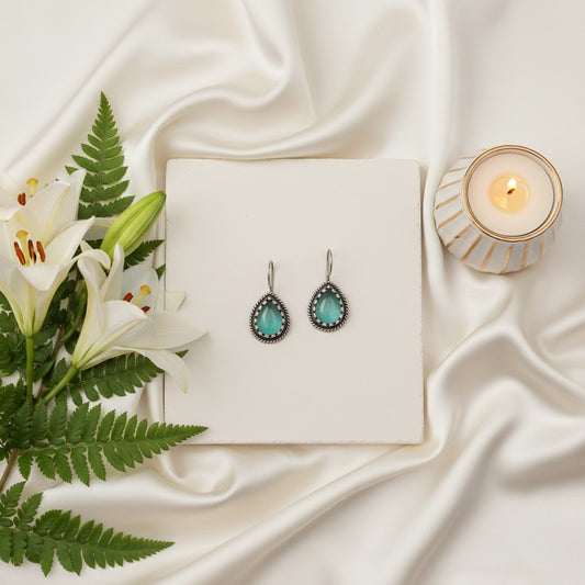 Silver Oxidized Minimal hook earrings