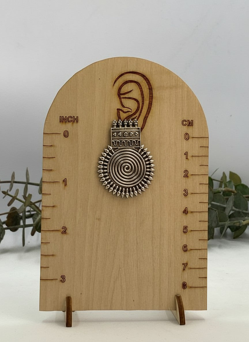 Silver Oxidized Tribal Spiral Statement Stud Earrings for Women - Daily Wear