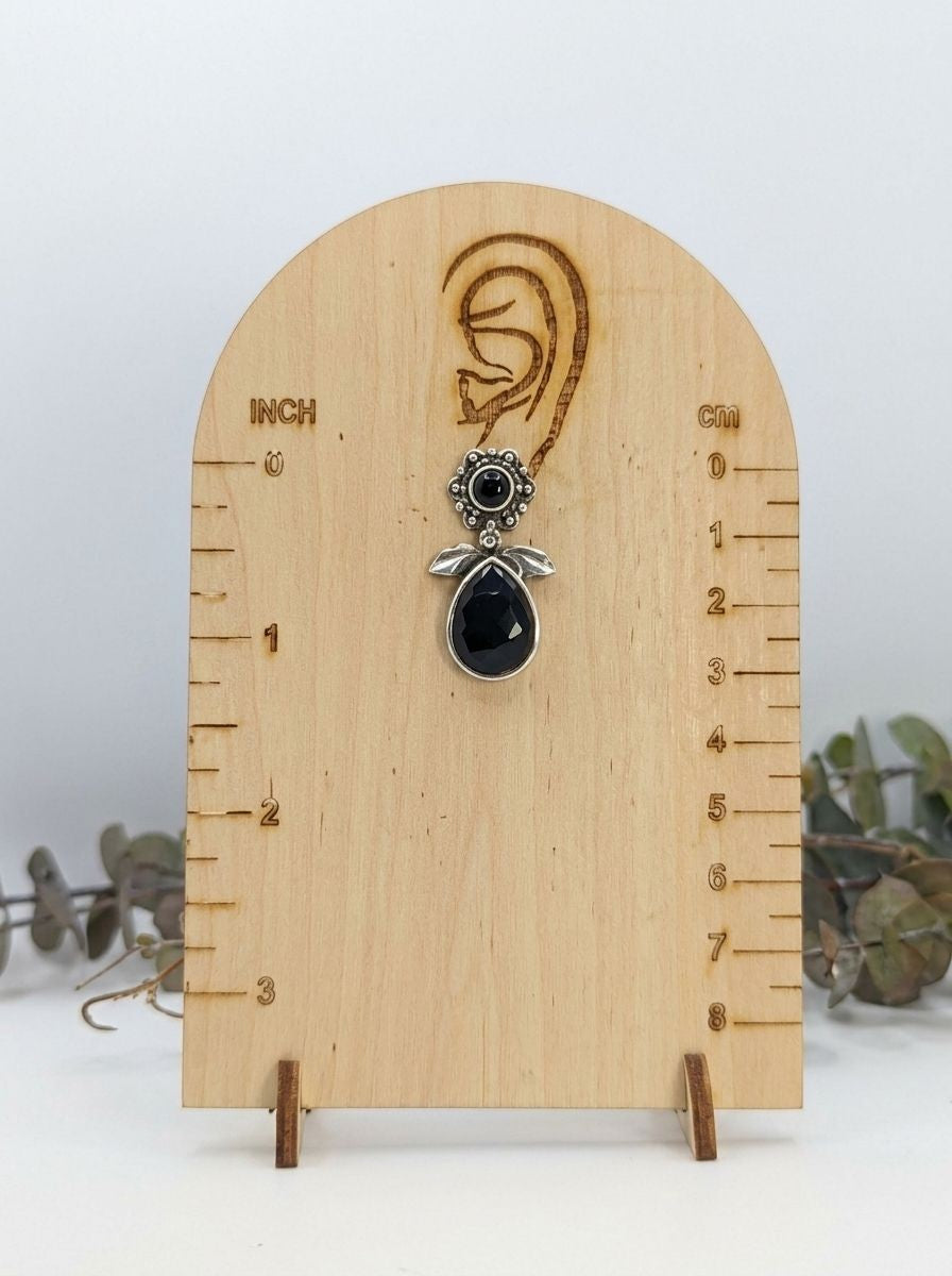 Silver Oxidized Black Monalisa Stone Drop Earrings for Women – Everyday Wear