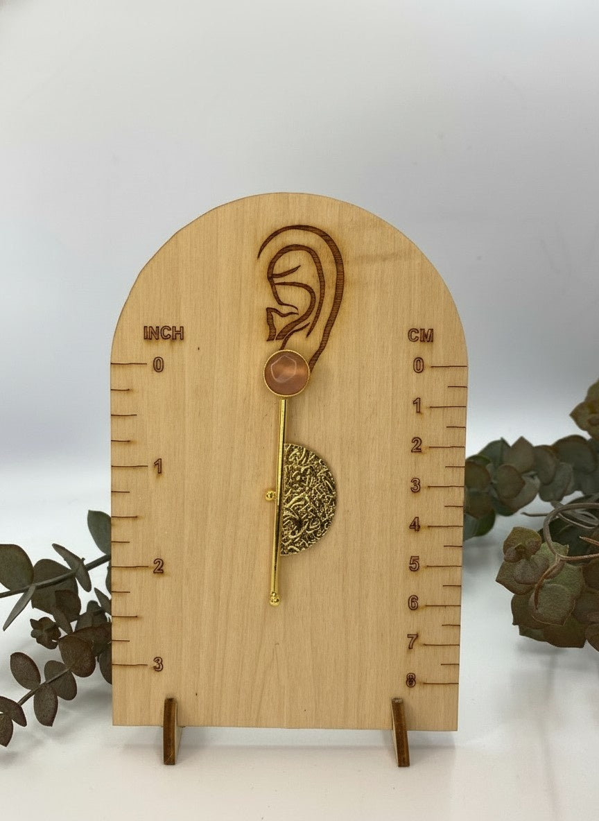 Gold Plated Half Circle Dangler Earrings