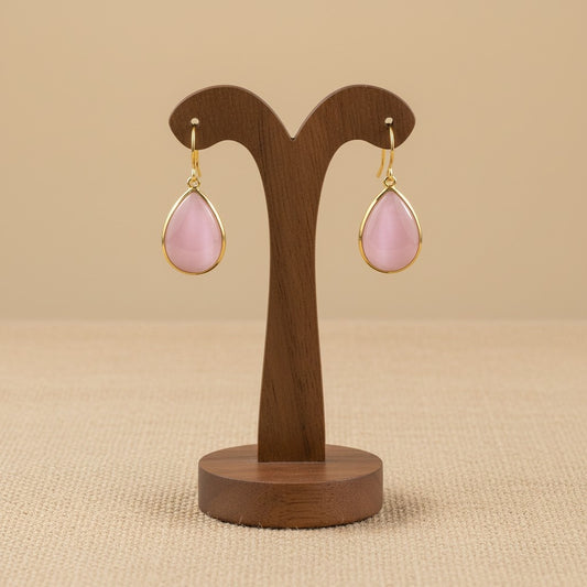 Trendy Gold Plated Drop Stone Dangler Earrings