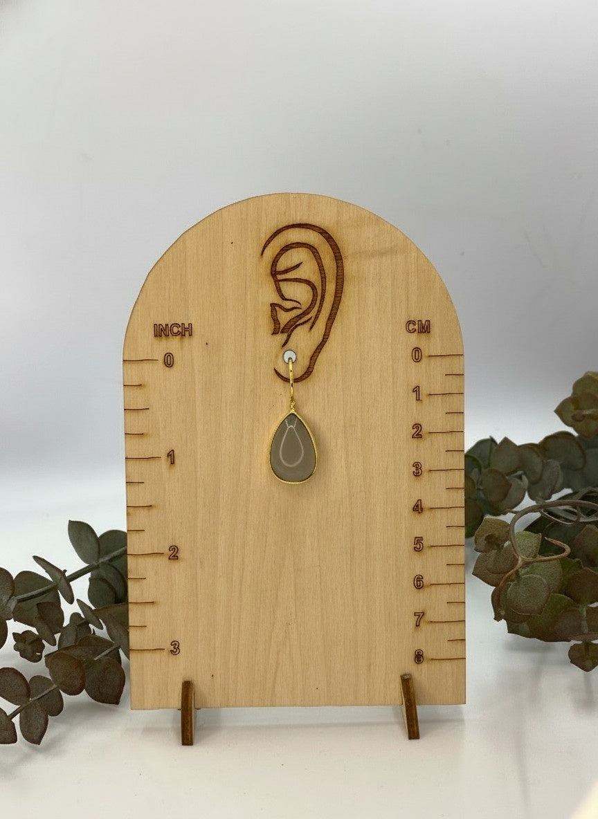 Trendy Gold Plated Drop Stone Dangler Earrings