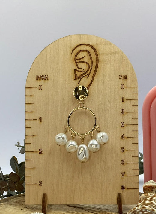 Small Circle Shaped Hanging Pearl Earring for Women
