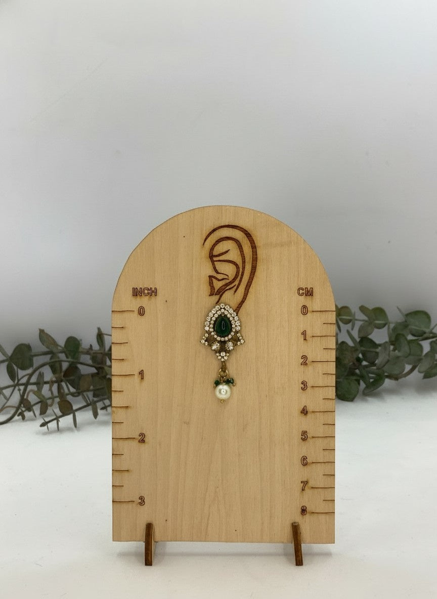 Traditional Pearls and Emarald beaded Necklace set with Kundan stones for Women