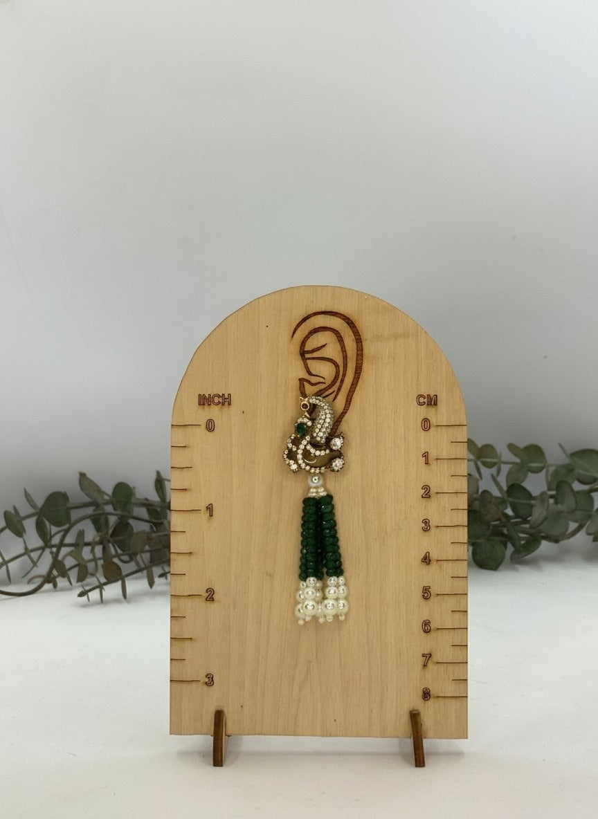 Heirloom Emarald beaded necklace set with Kundan and Pearls for Women