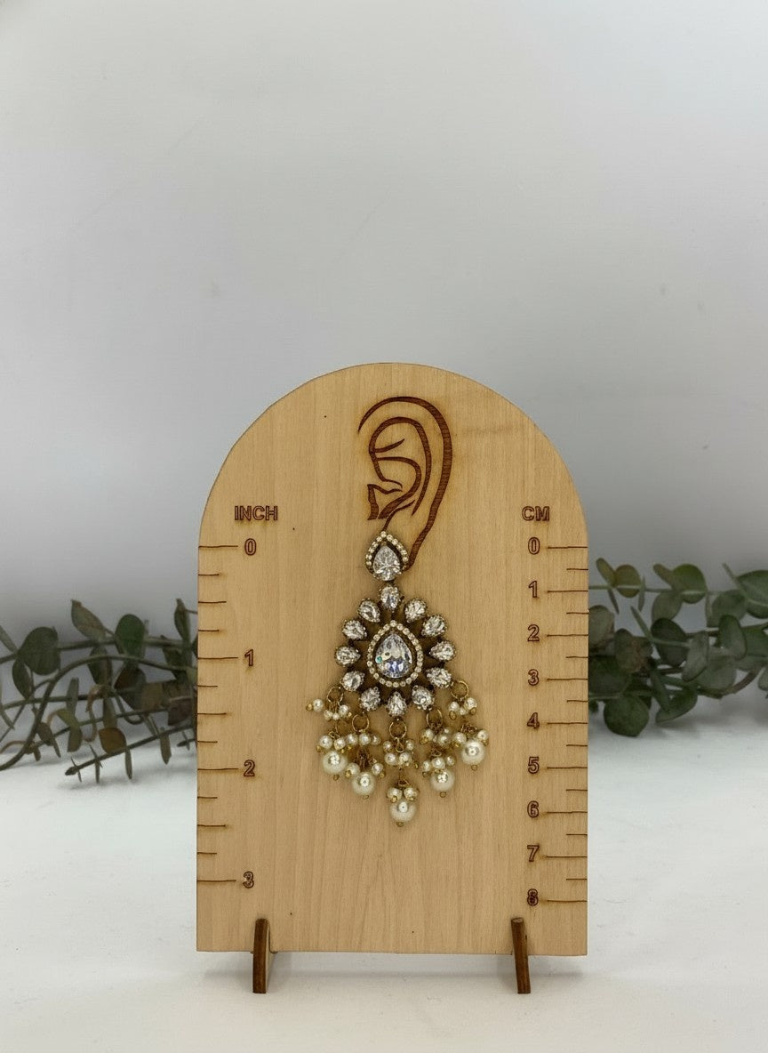 Ethnic Pearl beaded Necklace Set with Kundan Stones for Women