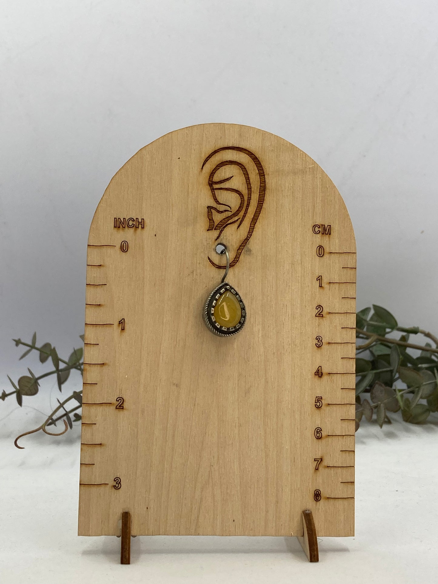 Silver Oxidized Teardrop Yellow Stone Hook Earrings with Beaded Detailing for Women - Everyday Wear
