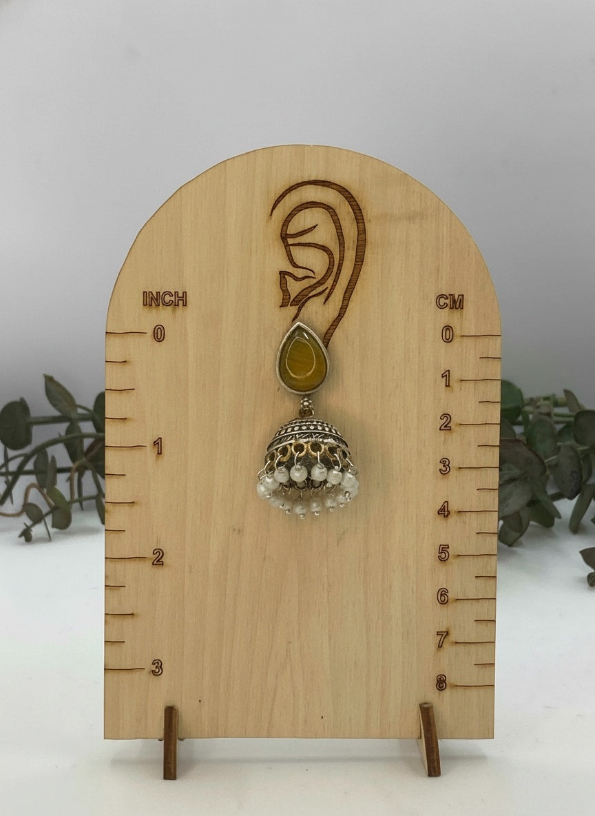 Two Tone Oxidized Necklace Set with elephant motifs and Jhumkis