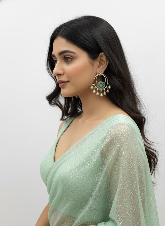 Victorian Gold Plated Polki Dangler