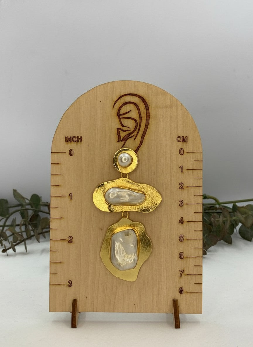 Sculpted Baroque Pearl Statement Drop Earrings for Women - Party Wear