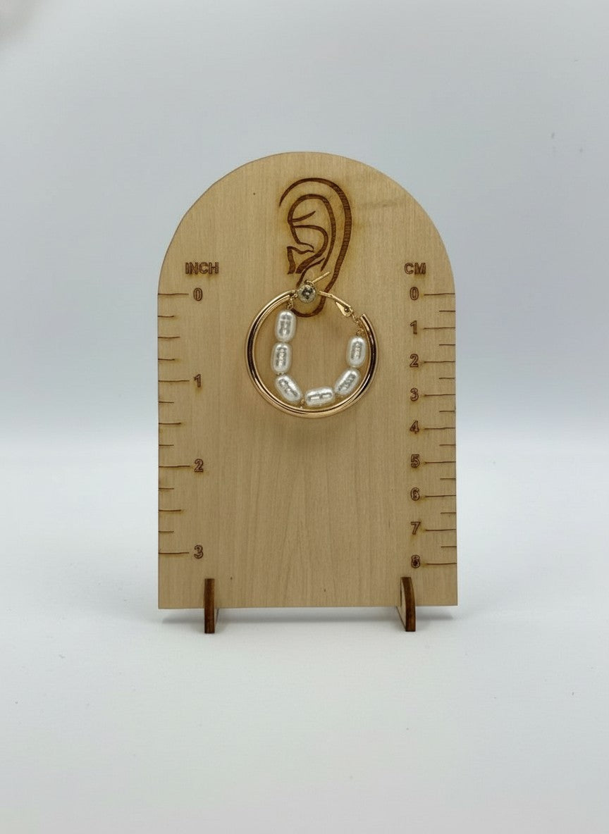 Trendy Gold Plated Inlaid Pearl Hoops Earring for Women