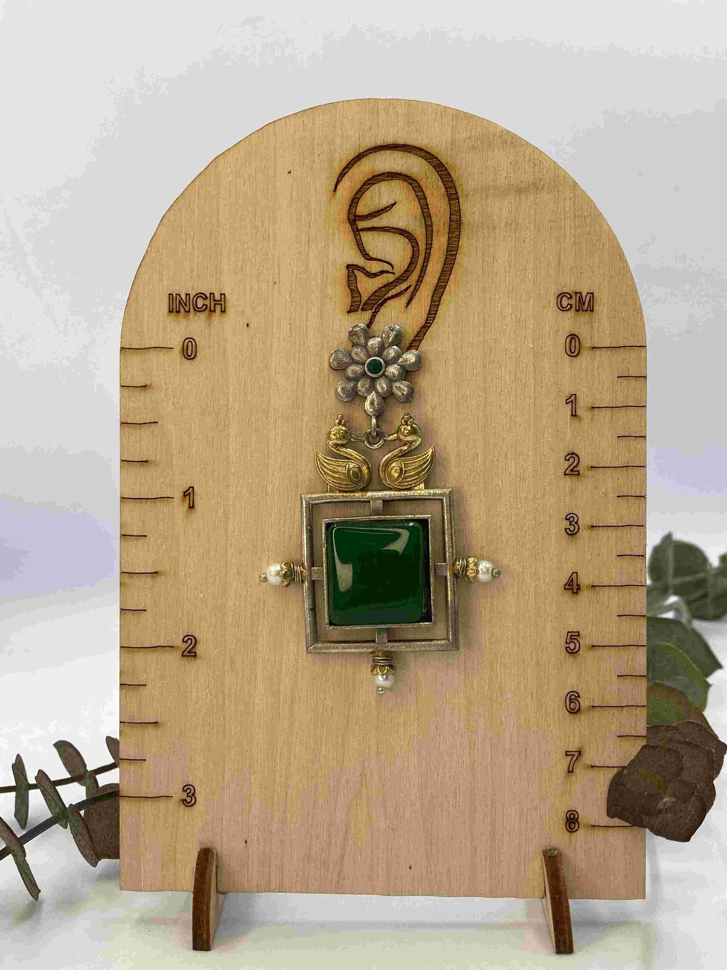 Bird design Two-Tone Monalisa Stone Dangler Earrings for Women