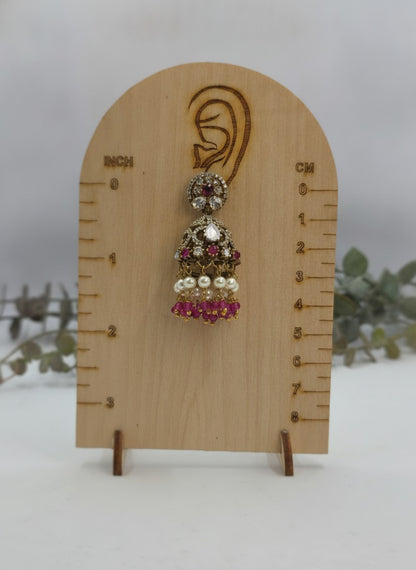 Gold Plated Polki Ruby Pink Jhumka Earrings for Women – Wedding & Festive Wear