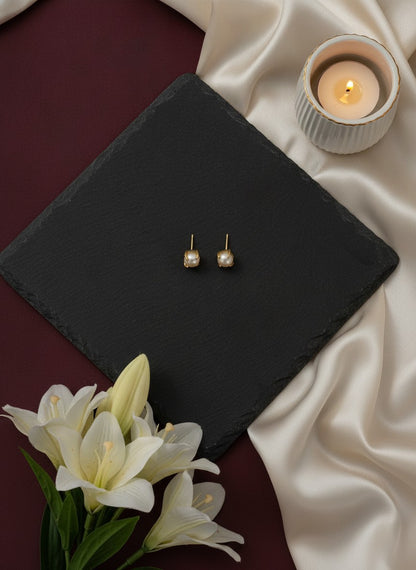 Classic Pearl Solitaire Stud Earrings for Women - A Must Have Piece