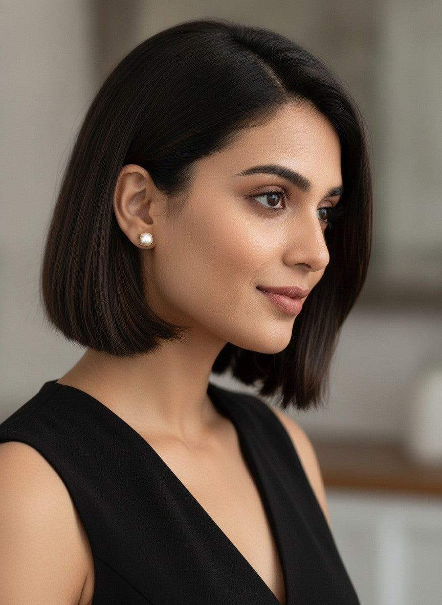 Classic Pearl Solitaire Stud Earrings for Women - A Must Have Piece