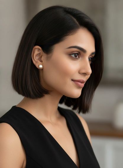 Classic Pearl Solitaire Stud Earrings for Women - A Must Have Piece