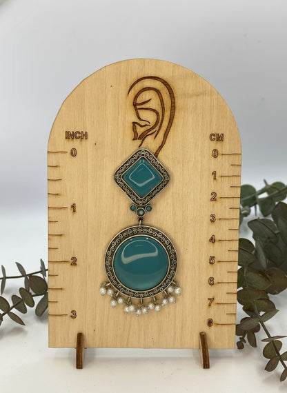 Exquisite Silver Oxidized Dangler Earrings in Tropical Teal Monalisa Stone