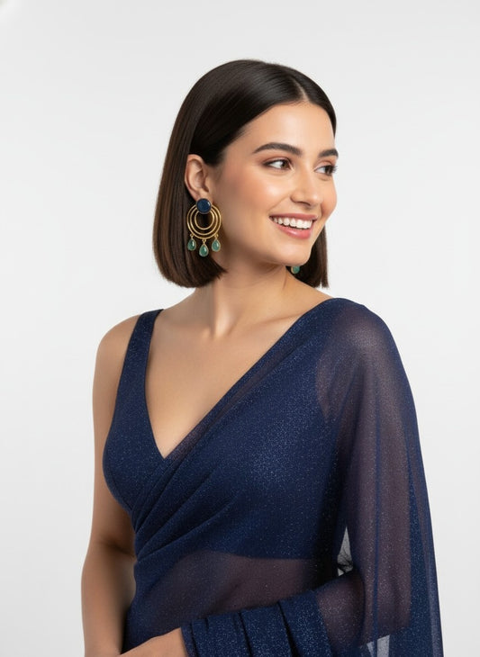 Gold Plated Round Dangler Drop Earrings for Women