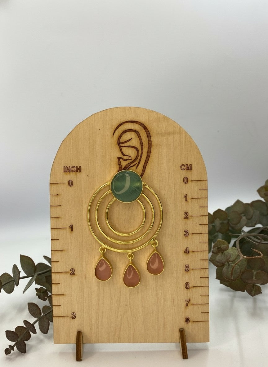 Gold Plated Round Dangler Drop Earrings for Women