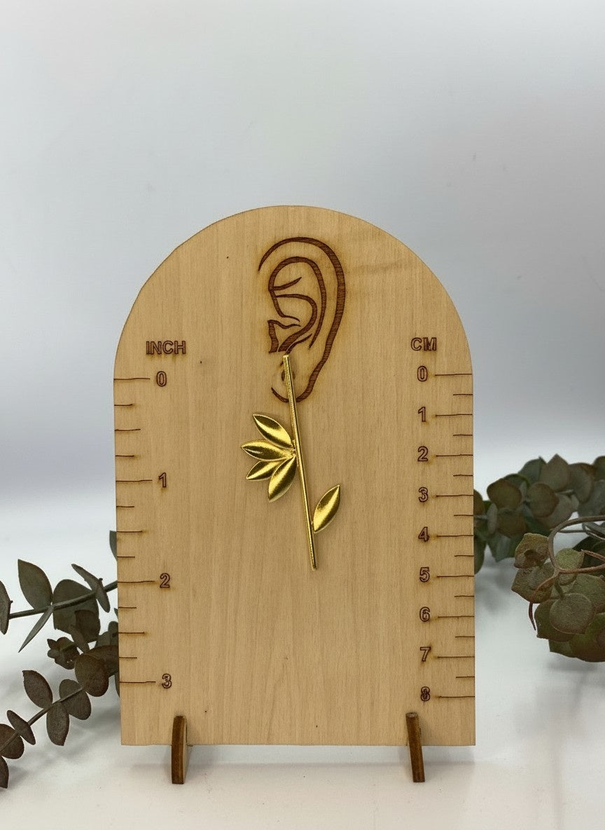 Trendy Gold Plated Bamboo Leaf Earring for Women