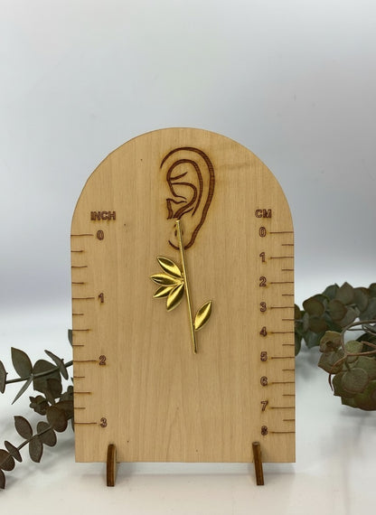 Trendy Gold Plated Bamboo Leaf Earring for Women