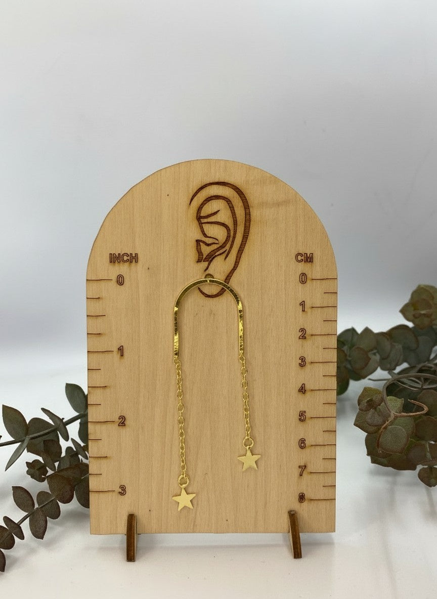 Trendy Gold Plated Star Dangler Earrings for Women