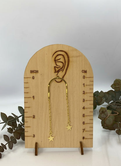 Trendy Gold Plated Star Dangler Earrings for Women