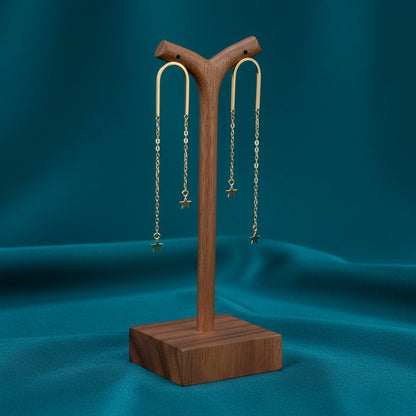 Trendy Gold Plated Star Dangler Earrings for Women