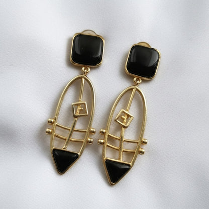 Gold plated Monalisa Stone Dangler Earrings for Women