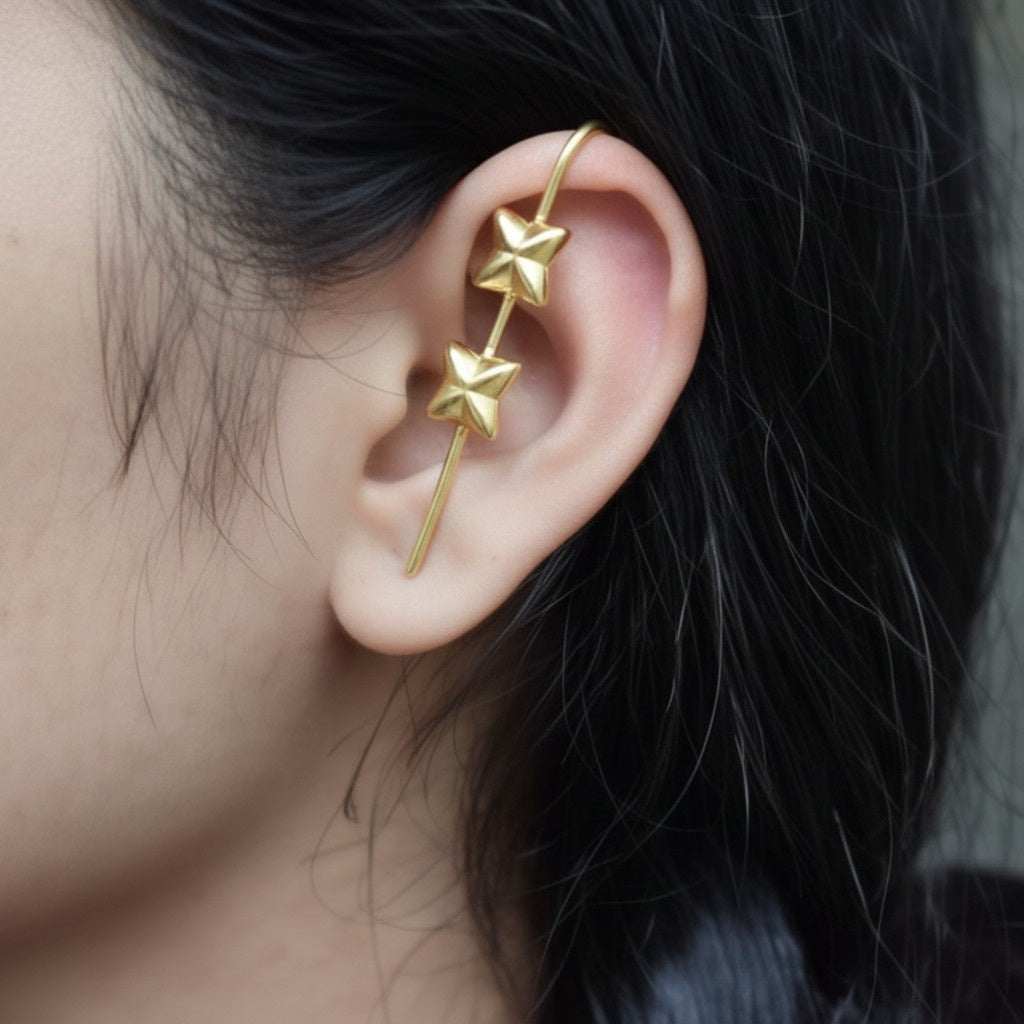 Gold plated Star Ethnic Earcuff for Women
