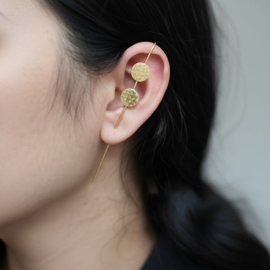 Gold plated Round Ethnic Earcuff for Women