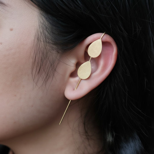 Gold plated Drop Ethnic Earcuff for Women