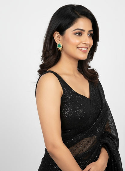 Trendy Gold Plated Elephant Design AD Stone Stud Earrings for Women