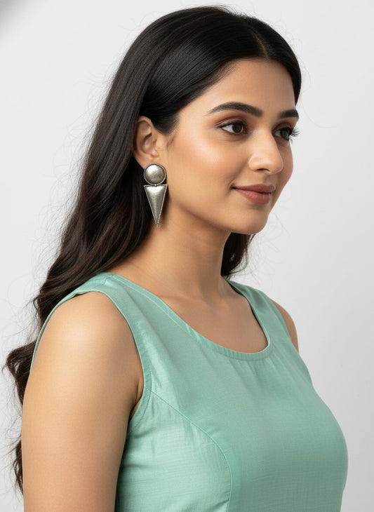 Vintage Style Brass Stud Earrings for Women