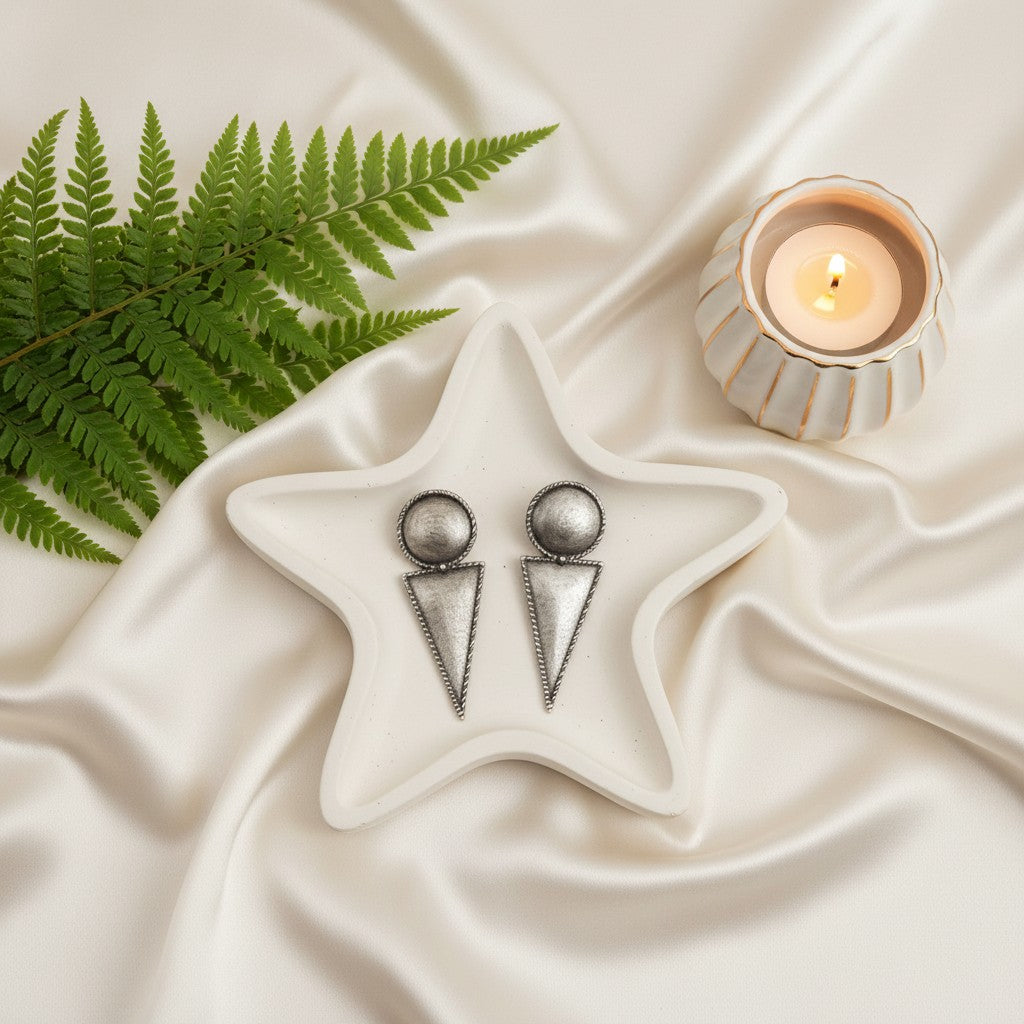 Vintage Style Brass Stud Earrings for Women