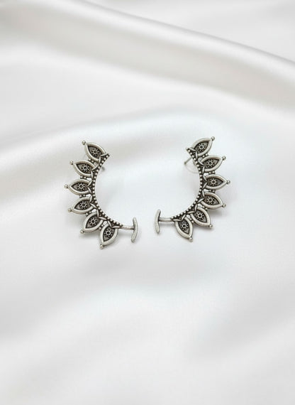 Ethnic Silver Oxidized Earcuff