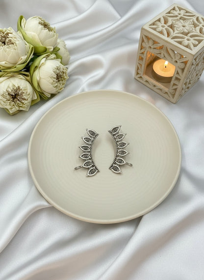 Ethnic Silver Oxidized Earcuff