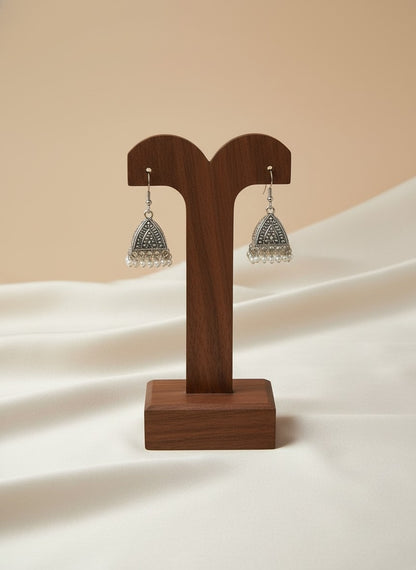 Pyramid Shape German Silver Oxidized Dangler Earrings