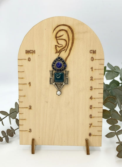 Traditional Stud Earrings with Monalisa Stone and Pearl Drop for Women