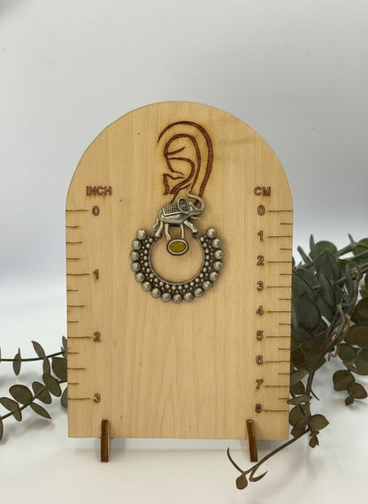 Silver Oxidized Chandbali Style Elephant Motifs Earrings