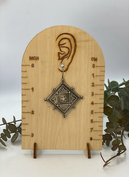 Silver Oxidized Antique Accent Hook Earrings