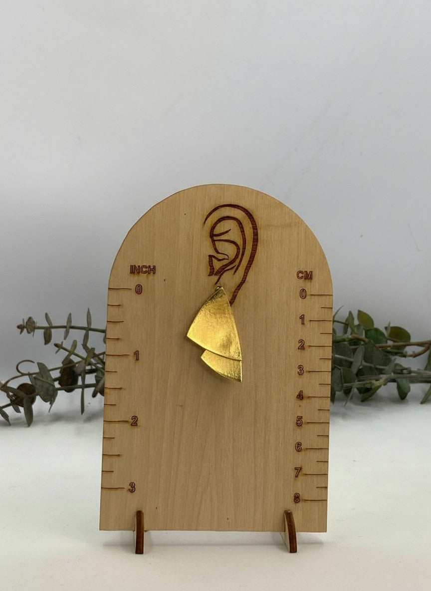 Modern Sculptural Dull Finish Gold Fan Statement Earrings for Women - Statement Wear