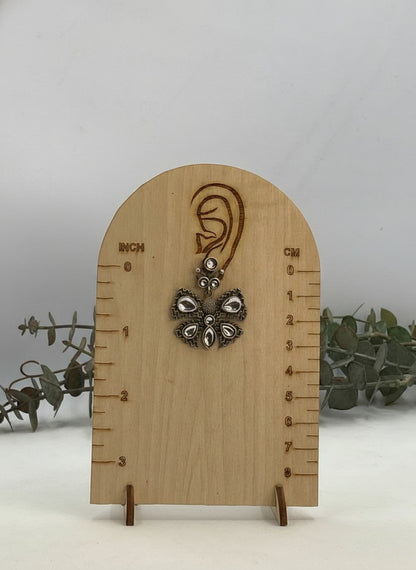 Silver Oxidized Butterfly with Stone Embellishment Statement Earrings for Women - All Occasion Wear