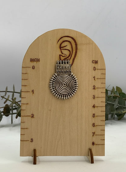 Silver Oxidized Tribal Spiral Statement Stud Earrings for Women - Daily Wear