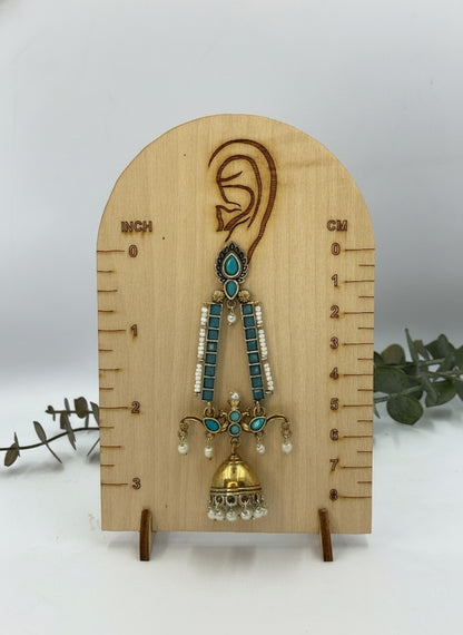 Traditional Long Two-Tone Jhumki Dangler Earrings with Pearl & Stone Work