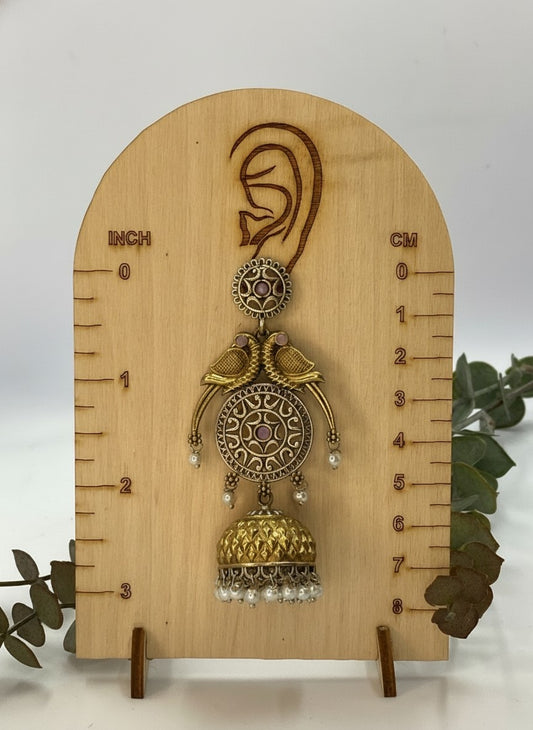 Traditional Two-Tone Parrot Jhumka Dangler Earrings for Women