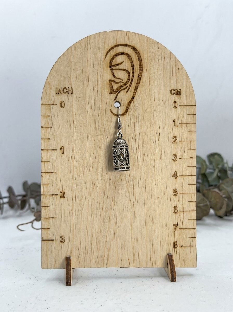 Silver Oxidized Miniature Moroccan Lantern Inspired Drop Earrings for Women – Ethnic Wear
