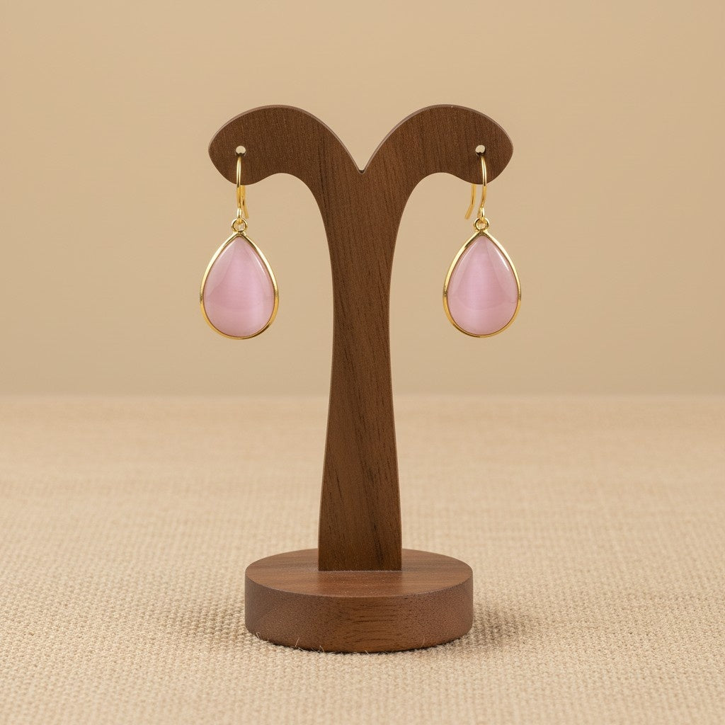 Trendy Gold Plated Drop Stone Dangler Earrings