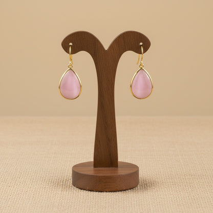 Trendy Gold Plated Drop Stone Dangler Earrings